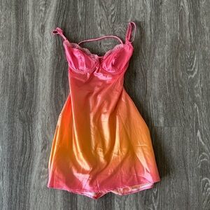 Runaway the label pink and orange dress
